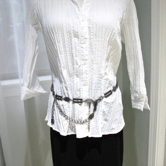 Link Belt, Antiqued Silver, Rivet Pattern, Boho - Picture 7 of 7